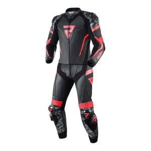 Kombinezon motocyklowy dwuczęściowy REBELHORN REBEL BLACK/FLO RED czarny czerwony fluo szary