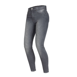 Damskie jeansy motocyklowe OZONE STRIKER Slim Fit sprany szary