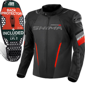 Kurtka motocyklowa tekstylna Shima SOLID 2.0 czerwony