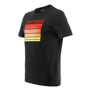 Koszulka codzienna T-shirt DAINESE STRIPES BLACK/RED czarny czerwony