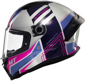 Kask motocyklowy MT STINGER 2 TRON WHITE/PINK/BLUE
