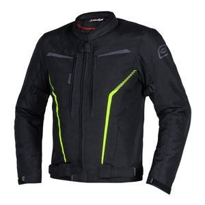 Kurtka motocyklowa tekstylna miejska OZONE DELTA IV czarna żółty fluo